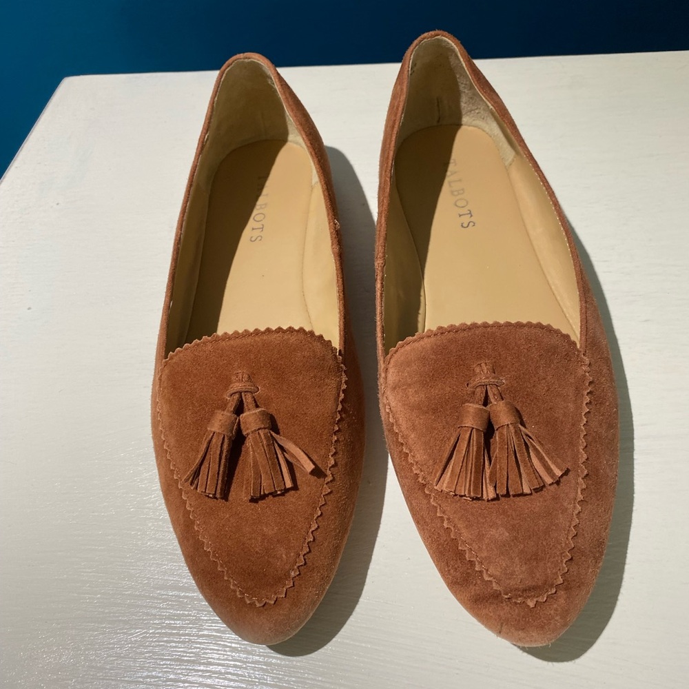 Talbots Dark Rum Francesca Suede Tassel Loafers